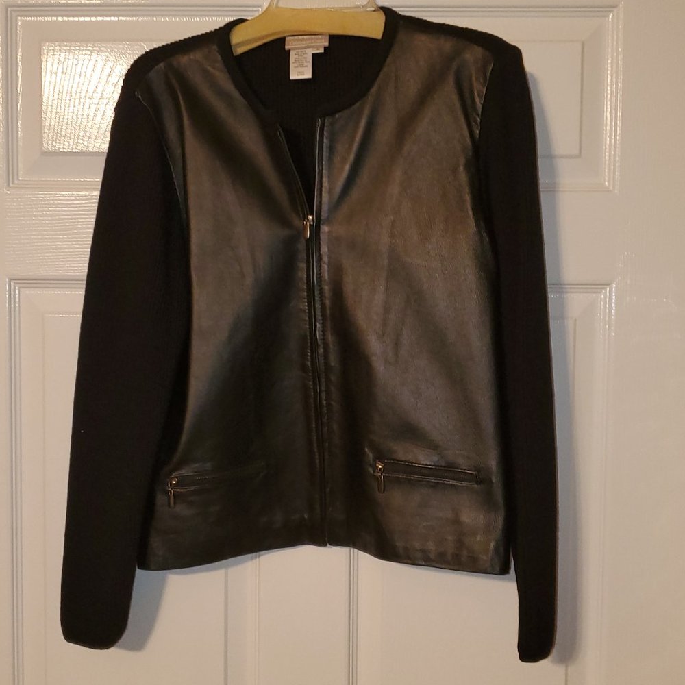 Coldwater Creek Leather/Sweater Jacket
